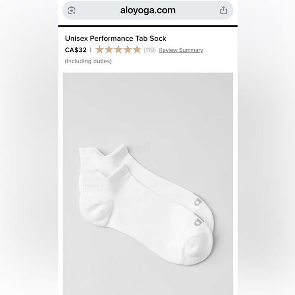 ALO Yoga Other - 5 pairs of ALO Yoga Unisex White Performance Socks